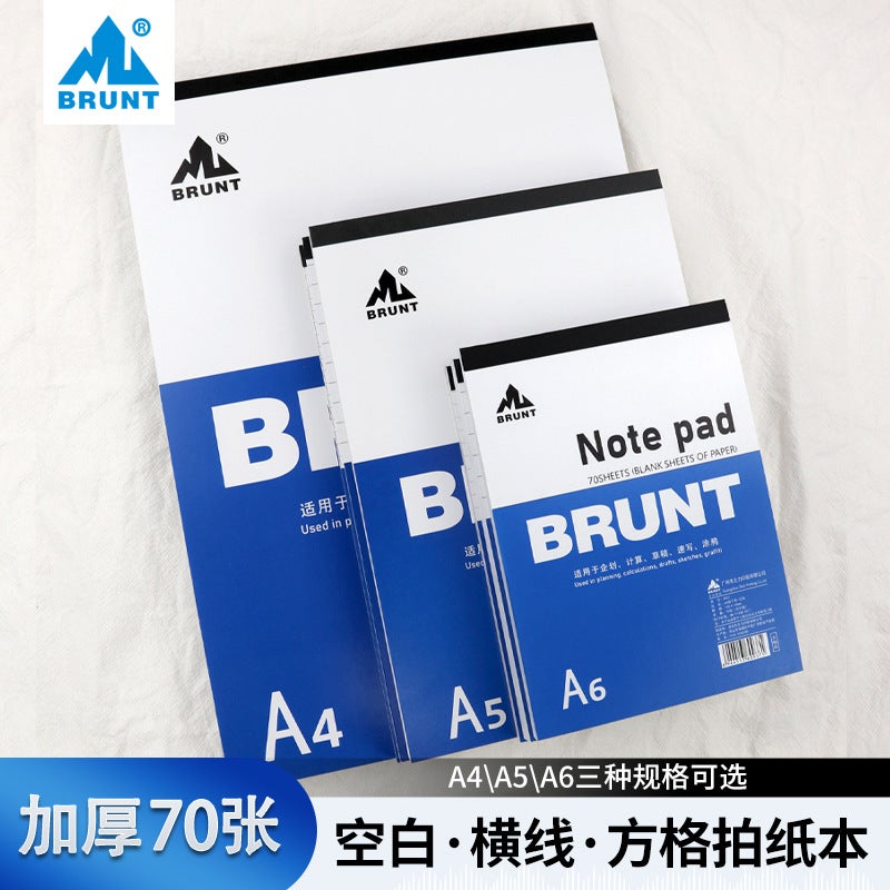 A4 Take Paper American A5 Horizontal Line Grid Blank Vertical Version Turn Up The Notebook Students Use Math Draft A6 Notebook - Image 2